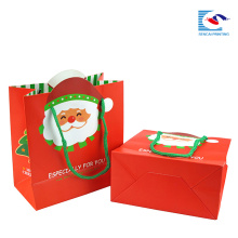 Großhandelsweihnachtsrote Papiergeschenk-Einkaufstasche mit kundenspezifischem Logo